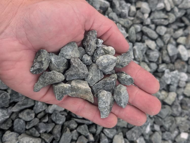 Blue Landscape Rock 3/4" — Up close